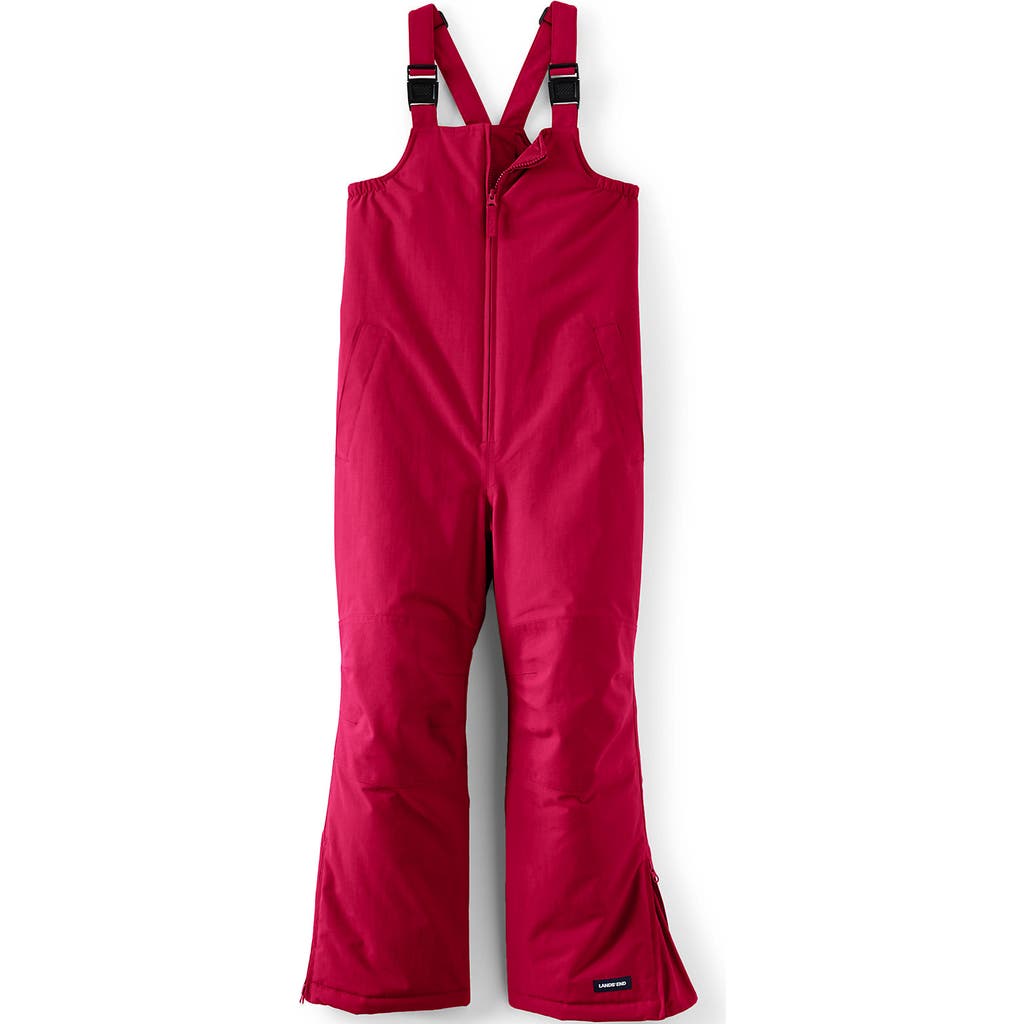 Lands' End Kids Squall Waterproof Iron Knee Bib Snow Pants In Red