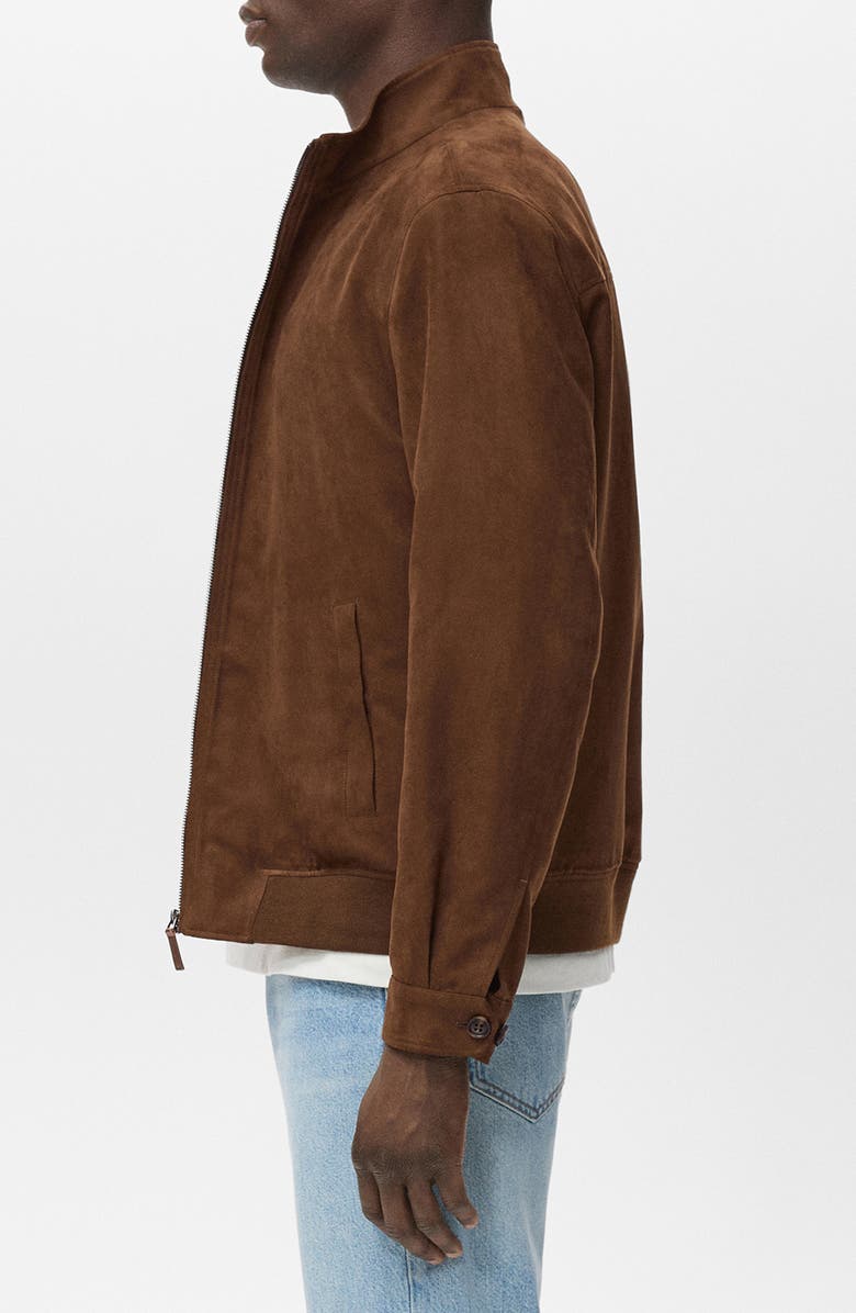 MANGO Faux Suede Jacket, Alternate, color, Cognac