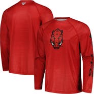 Columbia Men's Columbia  Cardinal Arkansas Razorbacks PFG Terminal Tackle Omni-Shade Raglan Long Sleeve T-Shirt