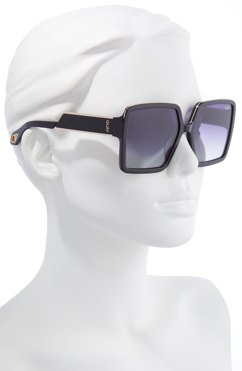 QUAY Almost Ready 56mm Polarized Square Sunglasses, Alternate, color,