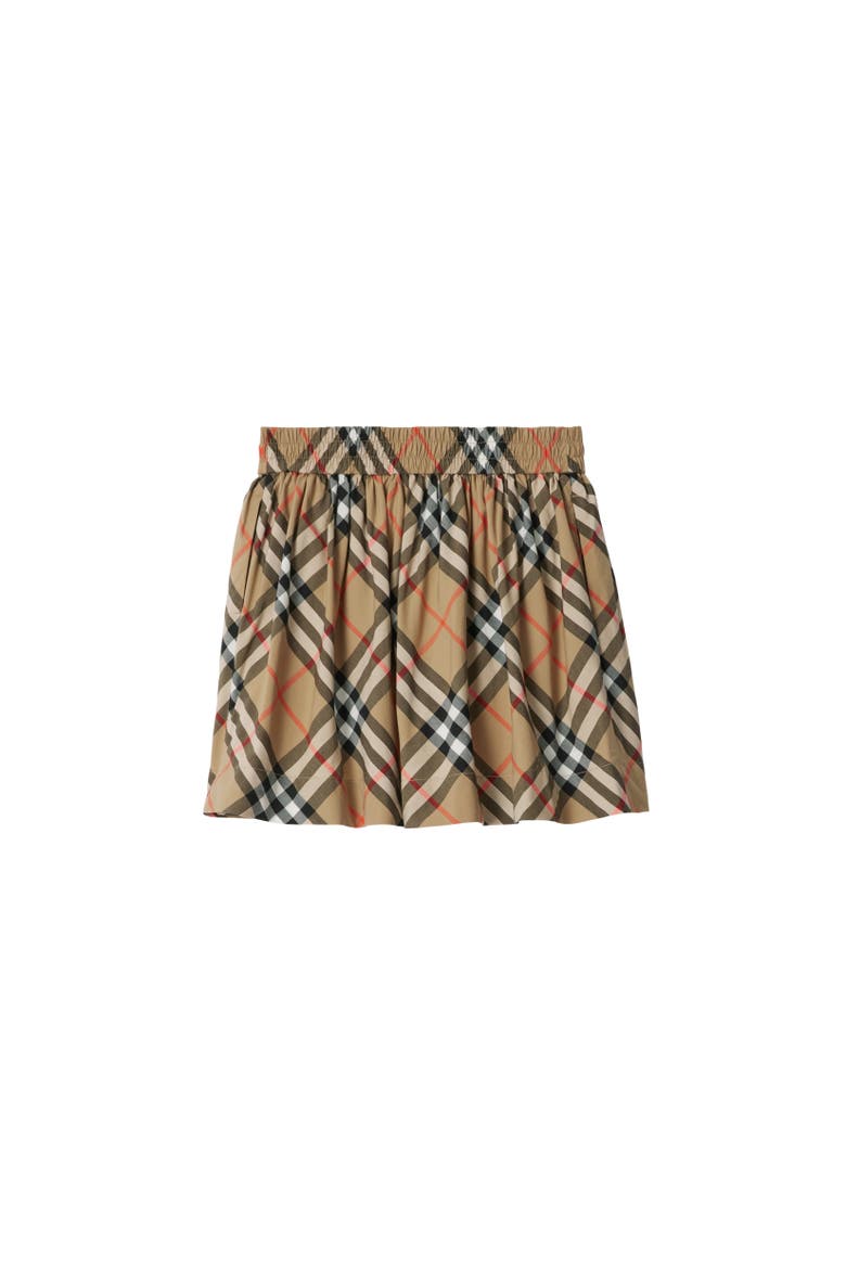 Check Cotton Skirt, Alternate, color, Sand beige