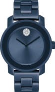 Movado Bold Iconic Crystal Embellished Ceramic Bracelet Watch, 36mm