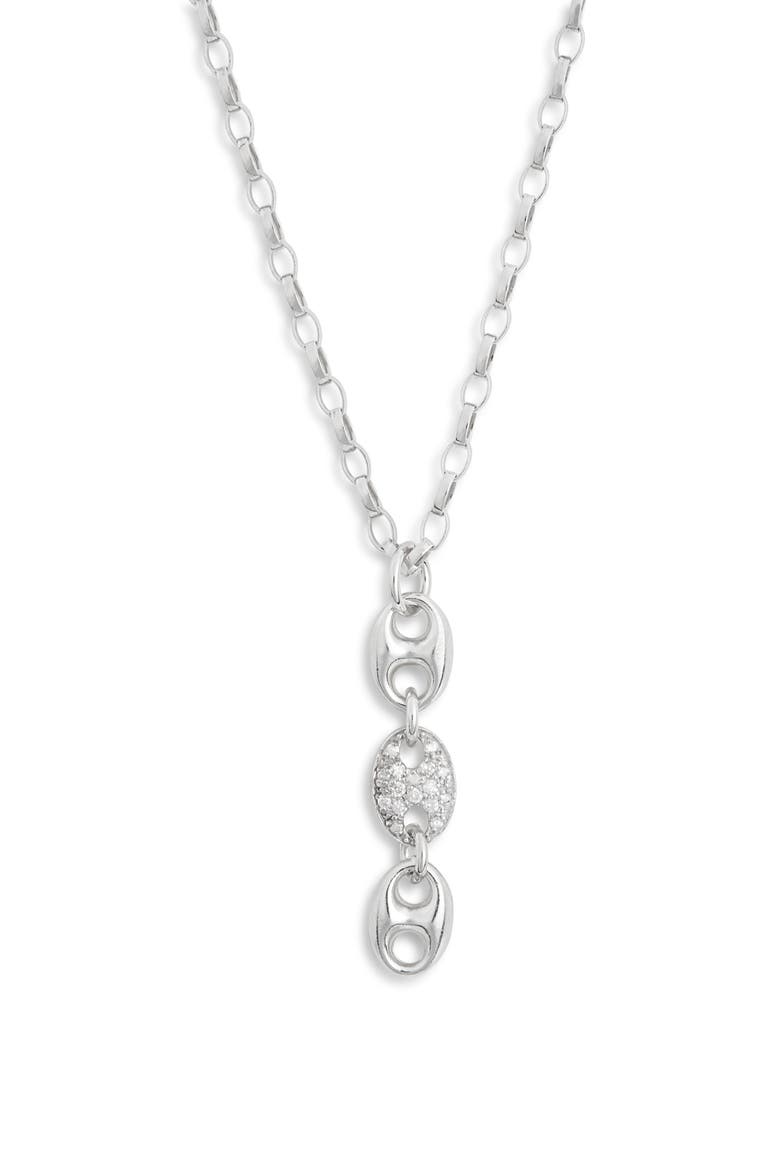 Diamond Link Pendant Necklace - 0.15ct., Main, color, WHITE