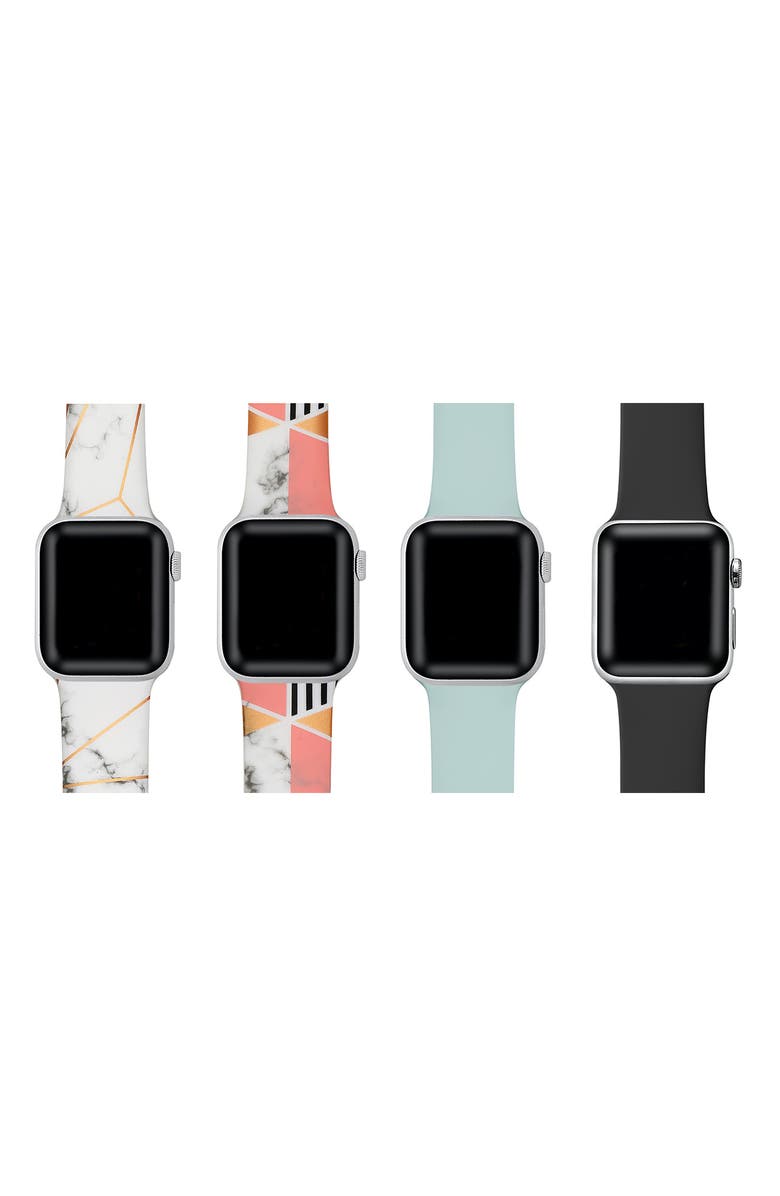 The Posh Tech POSH TECH Silicone Apple Watch Band - Set of 4, Main, color, 