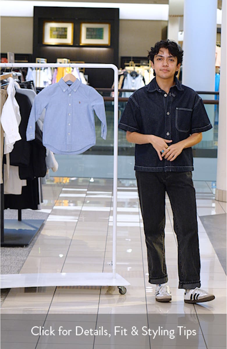 Kids' Cotton Oxford Button-Down Shirt, sales video thumbnail