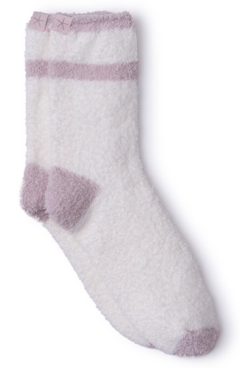 Barefoot Dreams<sup>®</sup> CozyChic<sup>™</sup> Half Crew Socks, Main, color, Pearl/ Barely Pink