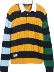 ROWING BLAZERS Cable Knit Rugby Sweater