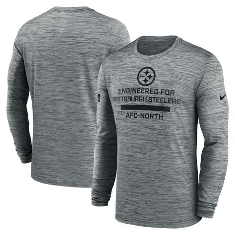 Men's Nike Gray Pittsburgh Steelers Sideline Velocity Performance Long Sleeve T-Shirt