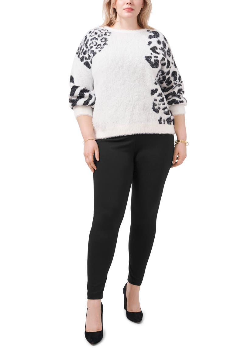 Animal Pattern Sweater, Alternate, color, ANTIQUE WHITE