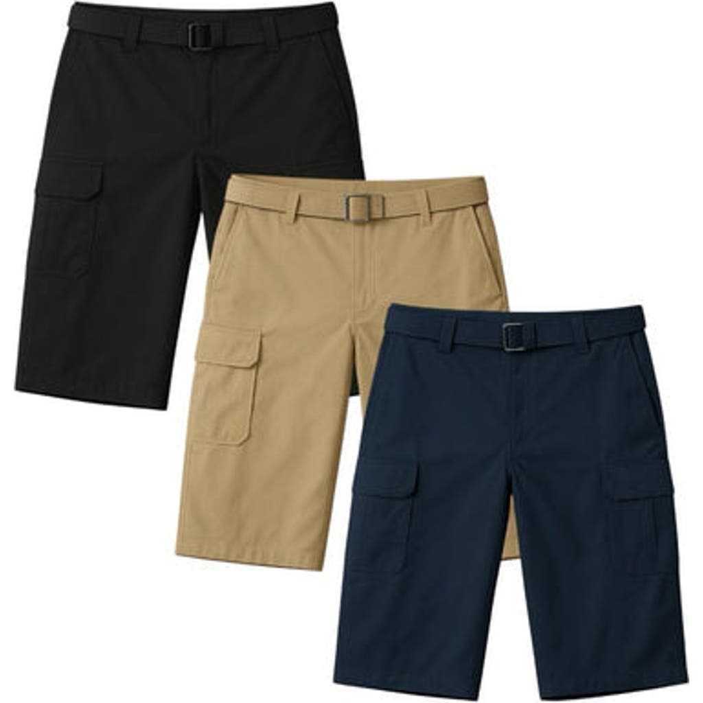 Benben Mens 3 Pack Cargo Belted Shorts