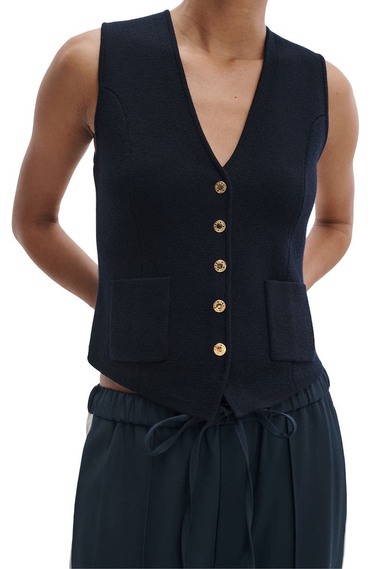 Portia Wool Vest, Alternate, color, NAVY