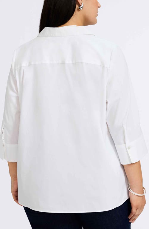 Foxcroft Julia Stretch Cotton Blend Shirt In White