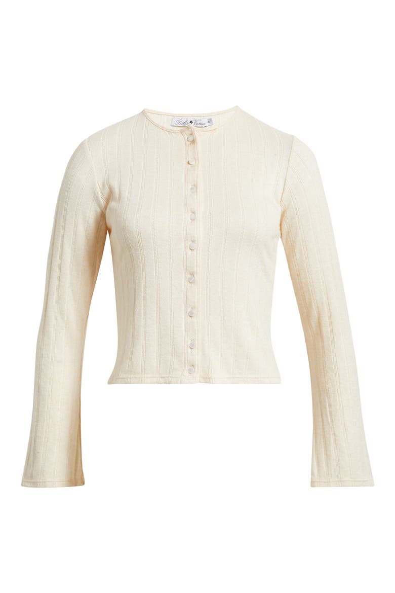 Jackie Cashmere Blend Cardigan, Alternate, color, TAN IVORY