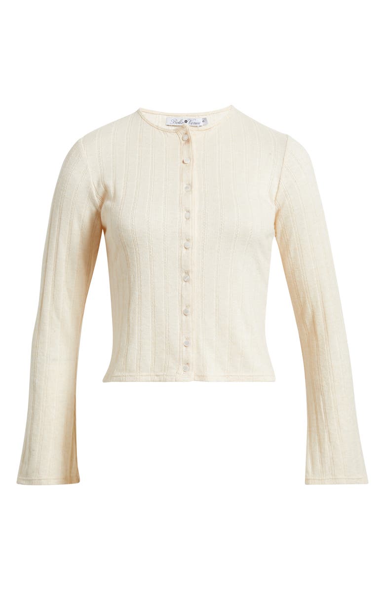 Bella Venice Jackie Cashmere Blend Cardigan, Alternate, color, Tan Ivory