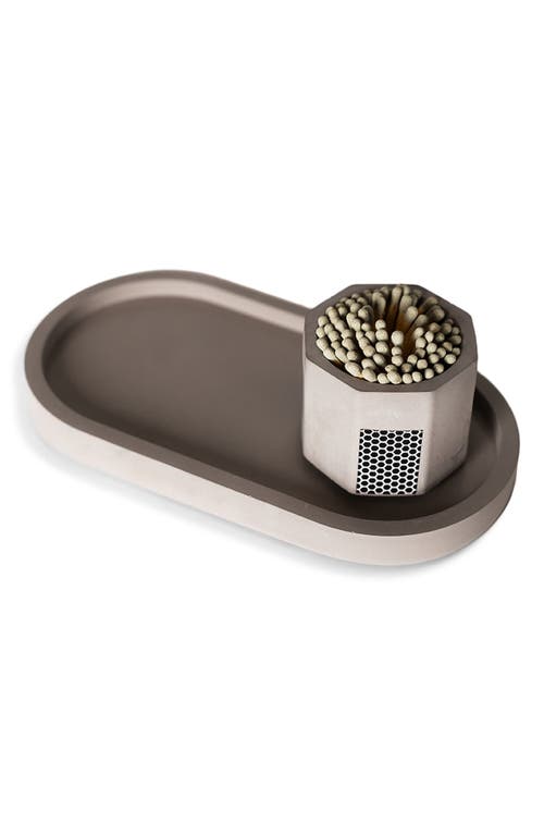 Tenn Prairie Oval Candle Tray In Gray