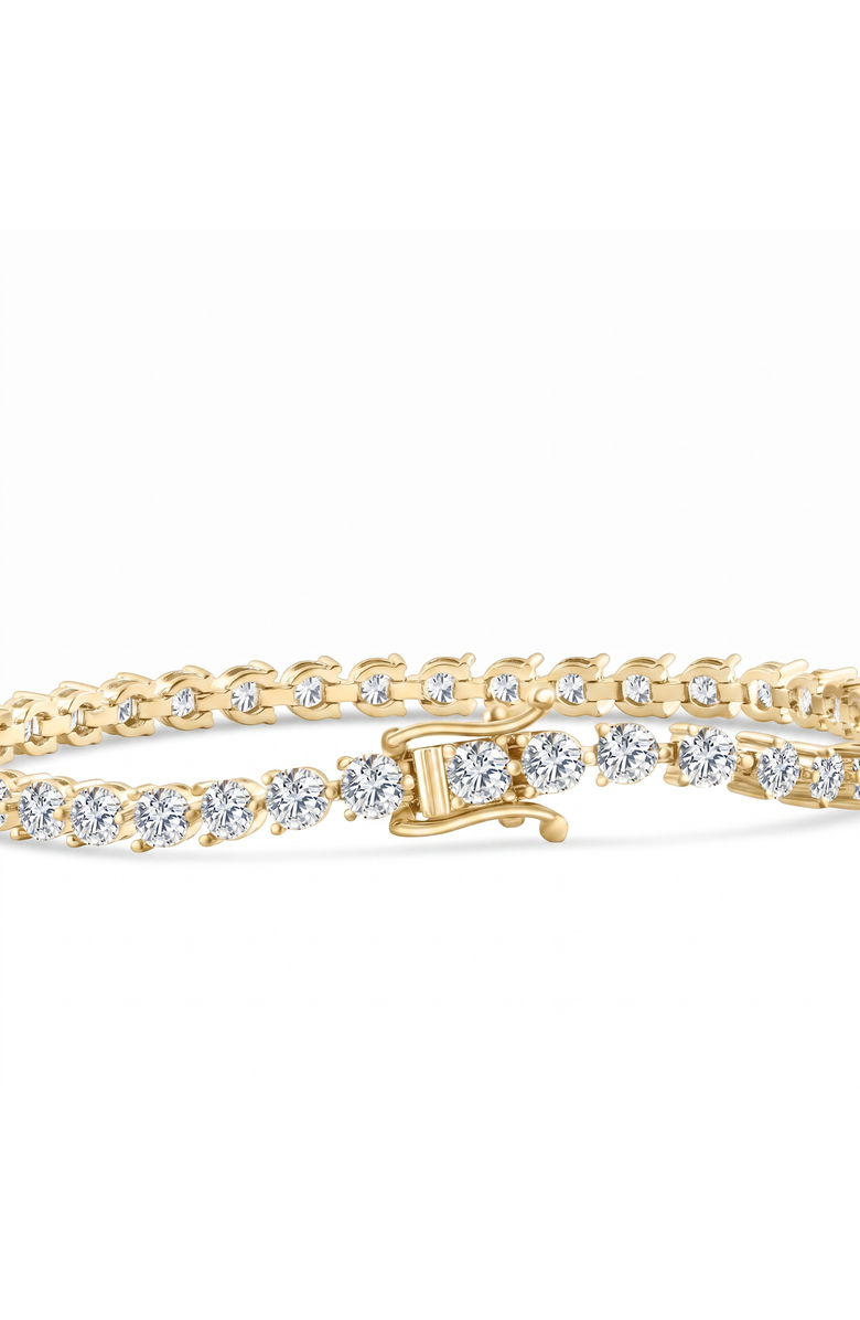 Bliss Diamond Certified 4.20Ct TW Diamond 3-Prong Tennis Bracelet 7" 14k Gold Lab Grown, Alternate, color, 14K Yellow Gold