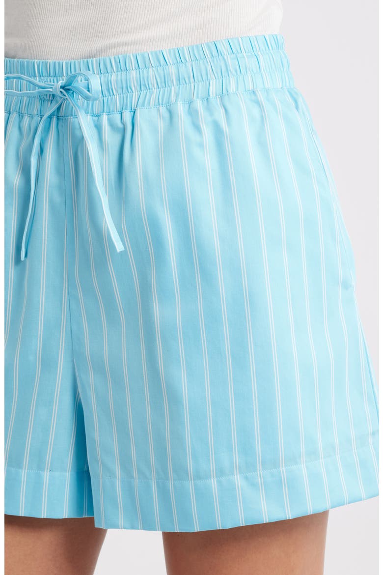Alexis Stripe Cotton Poplin Shorts, Alternate, color, BLUE LAGOON