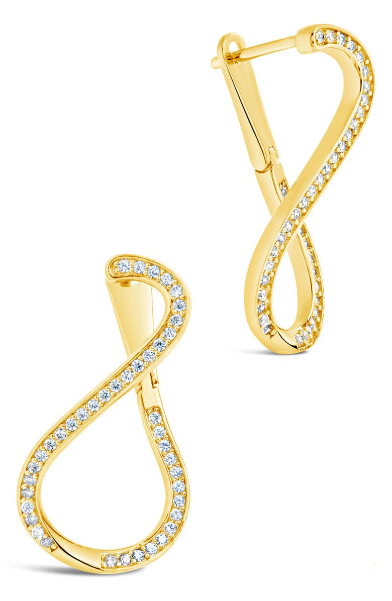 Sterling Forever CZ Pave Infinity Drop Earrings, Alternate, color,