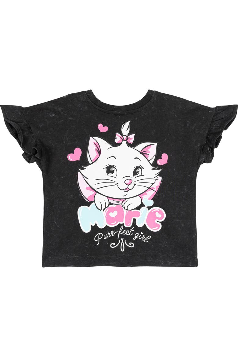 The Aristocats Marie 2-Piece T-Shirt and Shorts Set, Alternate, color, Charcoal Marie