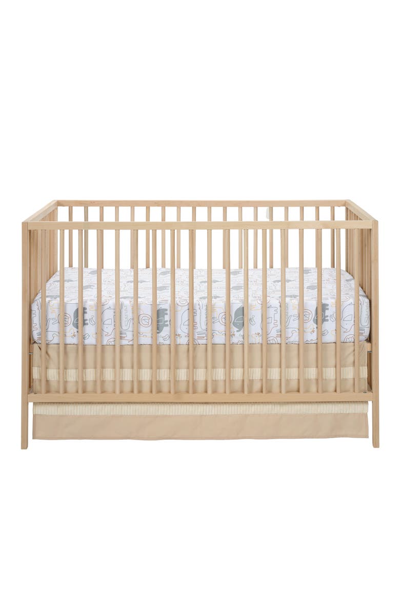 Lambs & Ivy Jungle Story 100% Cotton Safari Baby Fitted Crib Sheet, Alternate, color, White Multi