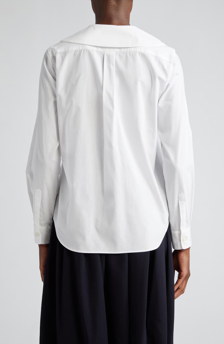 Comme des Garçons Girl Floral Appliqué Cotton Broadcloth Button-Up Shirt, Alternate, color, 