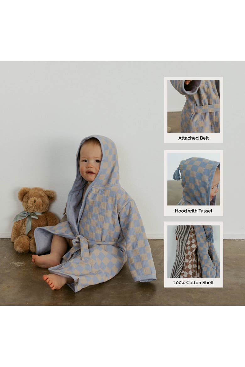 Toddler & Kids Bath Robe and Swimsuit Cover Up, Alternate, color, Stormy Blue Checker