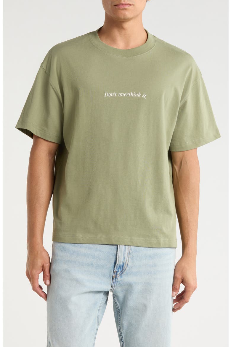 Don't Overthink It Graphic T-Shirt, Main, color, SAGE