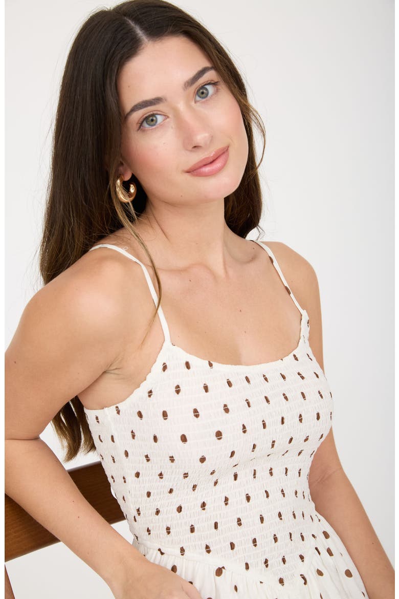 Polka Dot Midi Dress, Alternate, color, WHITE