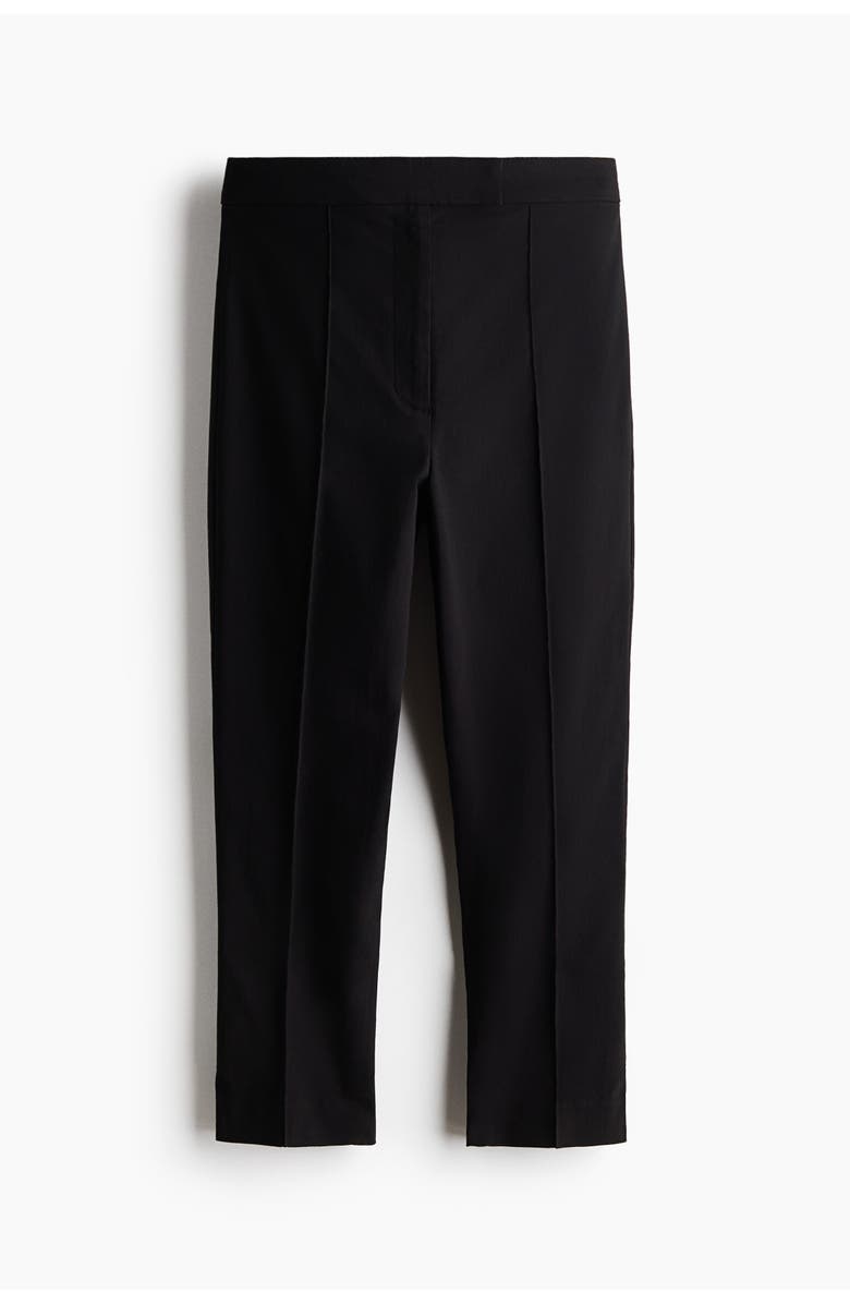 H&M Crease-leg Capri Trousers, Main, color, Black