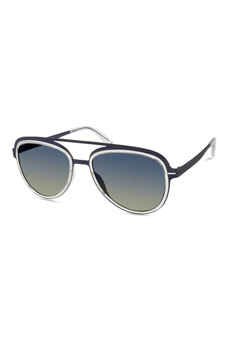 54mm Aviator Sunglasses, Alternate, color, CRYSTAL NAVY