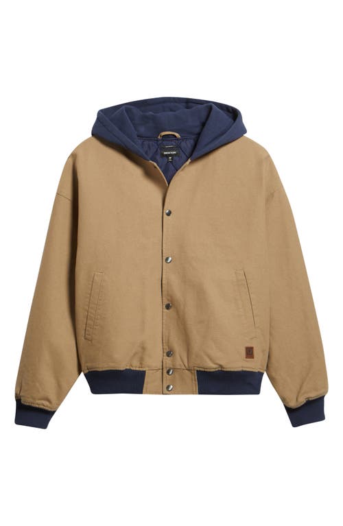 Brixton Hooded Cotton Canvas Bomber Jacket