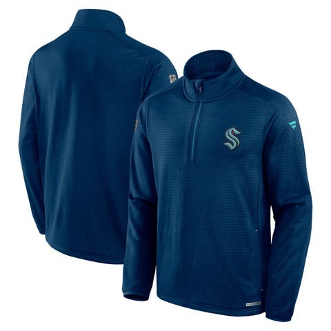 Men's Fanatics Deep Sea Blue Seattle Kraken Authentic Pro Rink Quarter-Zip Top