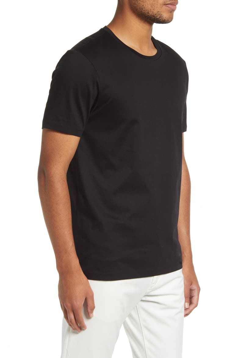 Tessler Slim Fit White Cotton T-Shirt, Alternate, color, BLACK