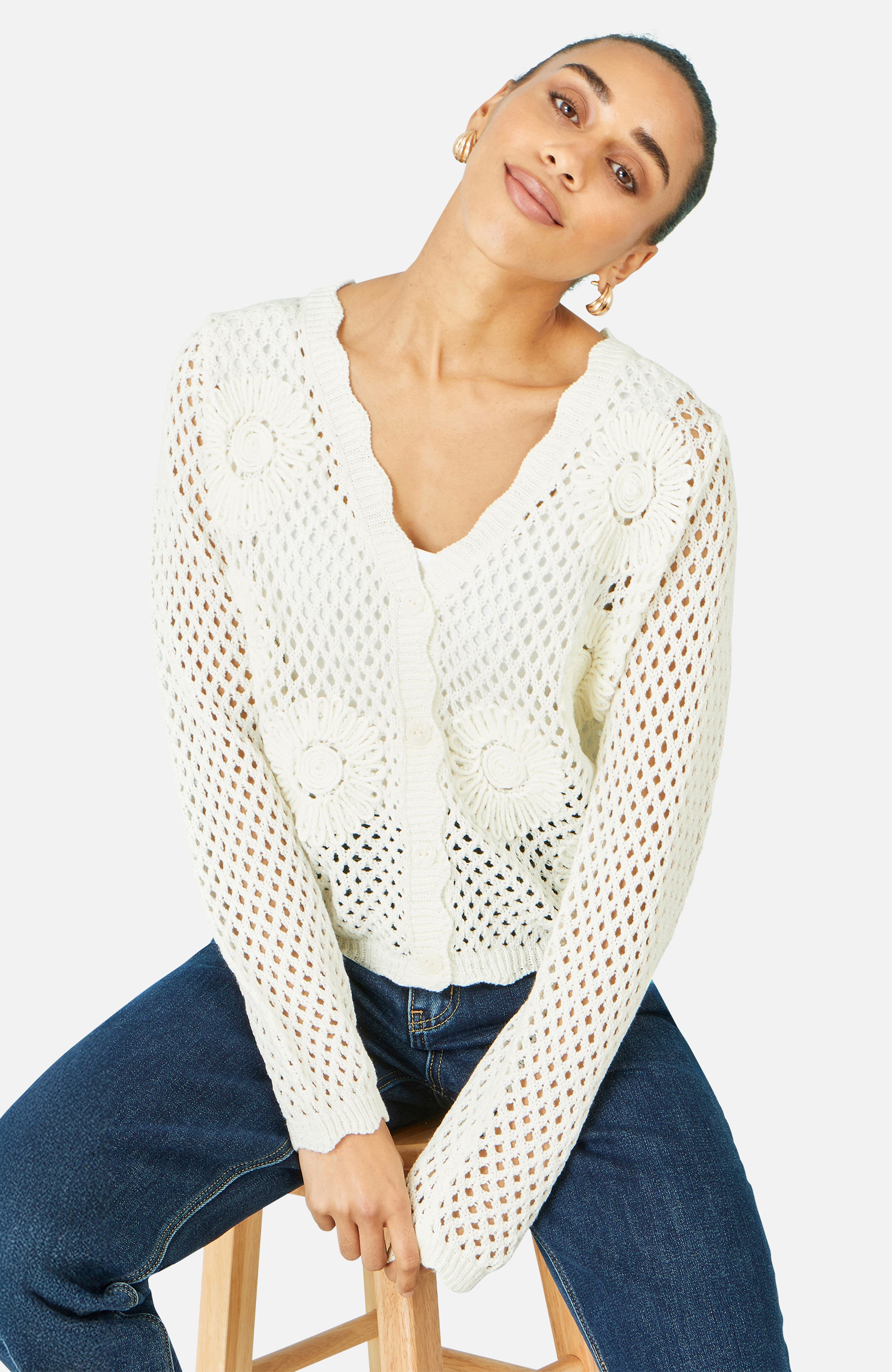 Flower Crochet Cardigan - image 1