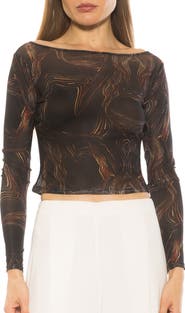 Alexia Admor Opal Sheer Mesh Top