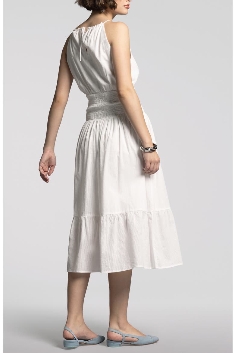 Felicity Smock Waist Cotton Dress, Alternate, color, BLANC