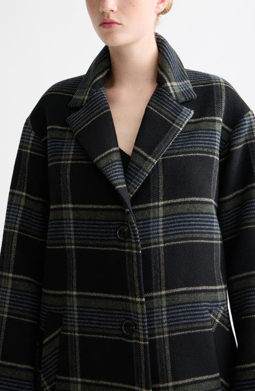Scotch & Soda Relaxed Fit Plaid Single Breasted Coat In Multi