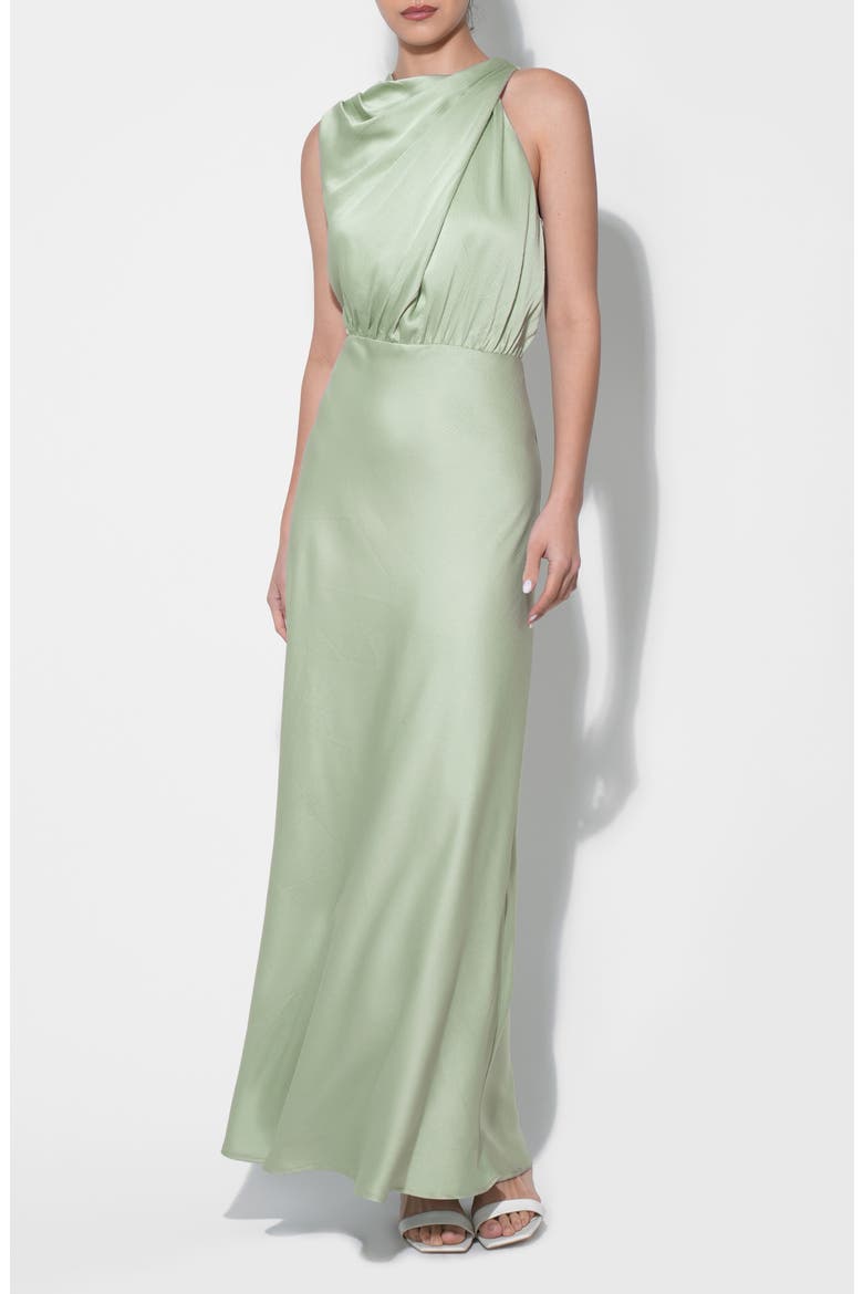 Kate Twist Cowl Neck Maxi Dress, Alternate, color, SAGE