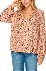 BLUEGREY Poet Tie Front Long Sleeve Top