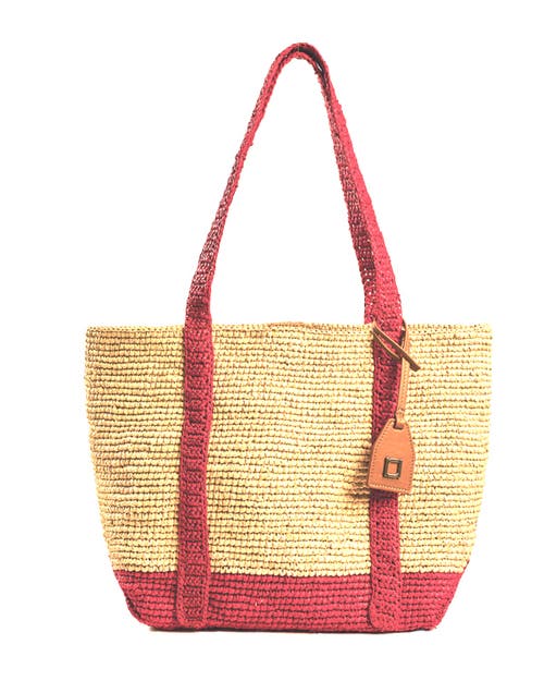 Rafe New York Boat Tote Lg Large Tote in Natural/red at Nordstrom