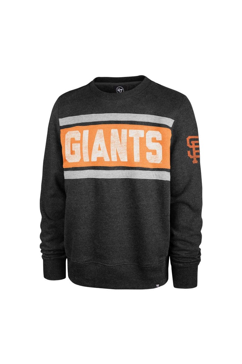 Men's '47 Black San Francisco Giants Bypass Tribeca Pullover Sweatshirt, Alternate, color, Black