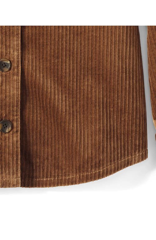 Lands' End Plus Size Wide Wale Corduroy Shirt Jacket In Brown