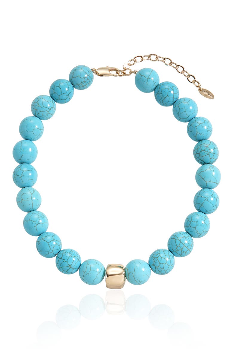 Chunky Beaded Necklace, Main, color, TURQUOISE