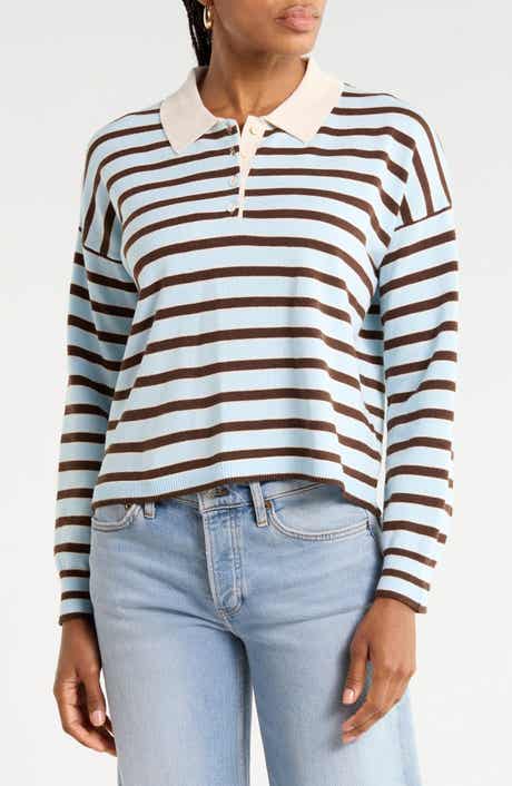 Striped Long Sleeve Polo