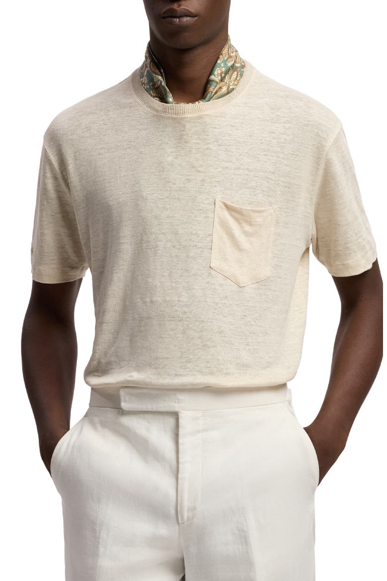 Linen Jersey Pocket T-Shirt, Main, color, LIMESTONE