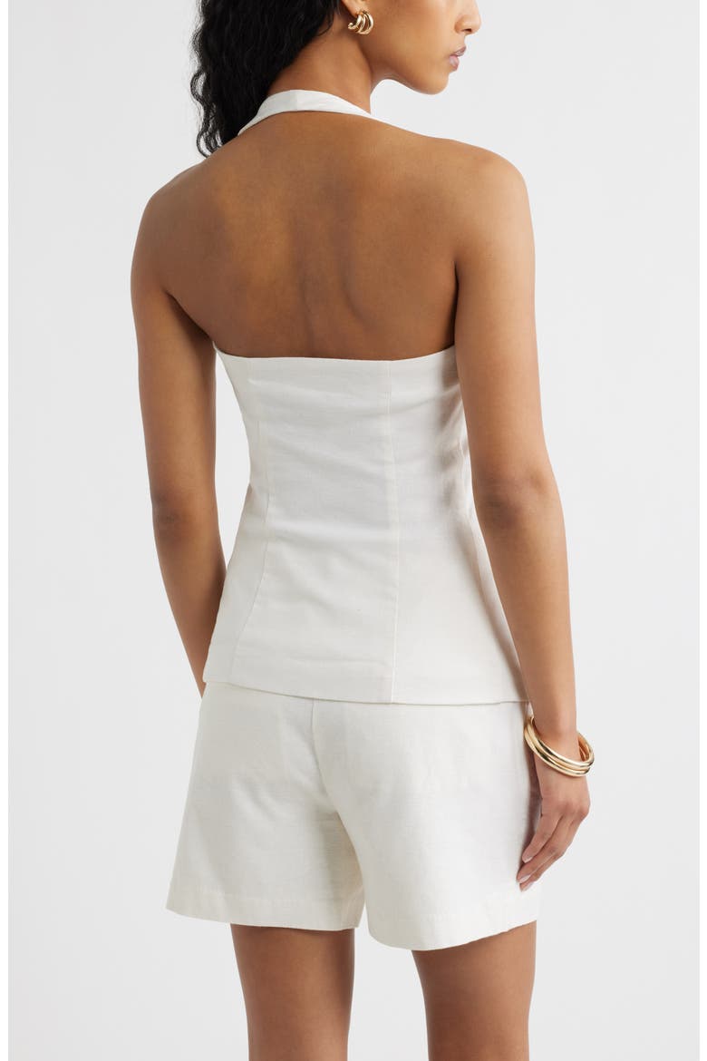 Linen Halter Vest, Alternate, color, WHITE