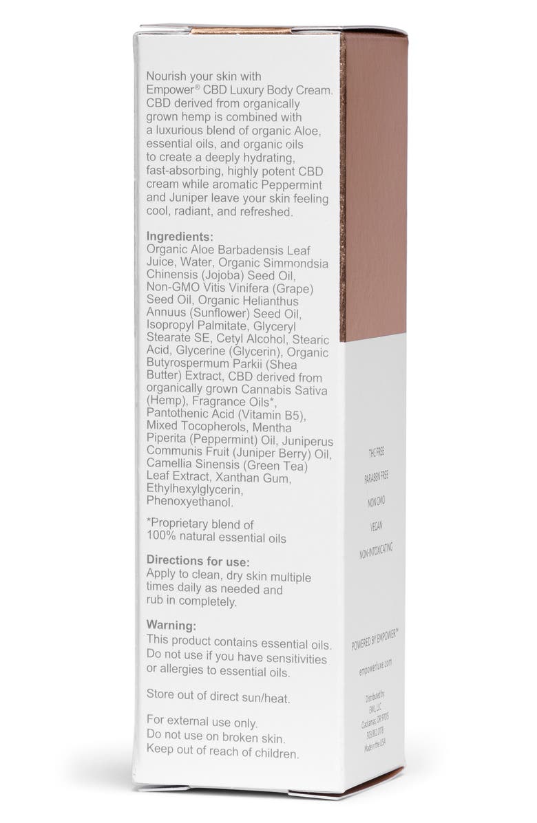 Empower Peppermint Juniper CBD Luxury Body Cream, Alternate, color, 