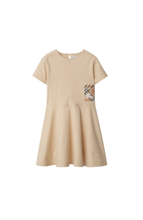 Burberry Check Label Cotton Dress In Calico