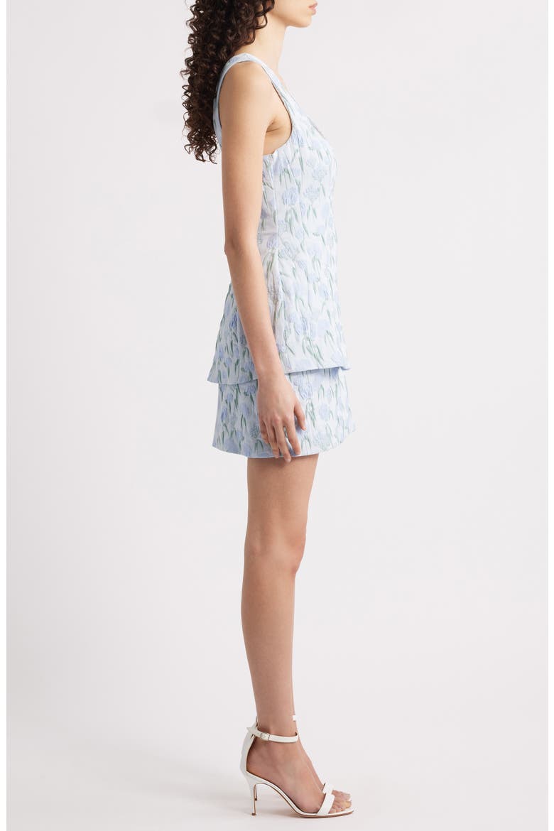 Empire Floral Jacquard Minidress, Alternate, color, FLORES BROCADE