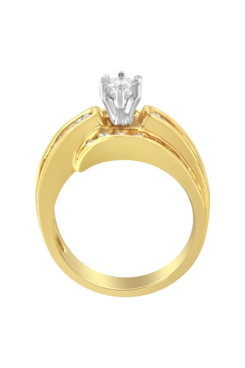14KT Two-Toned Diamond Cocktail Ring, Alternate, color, Yellow Gold